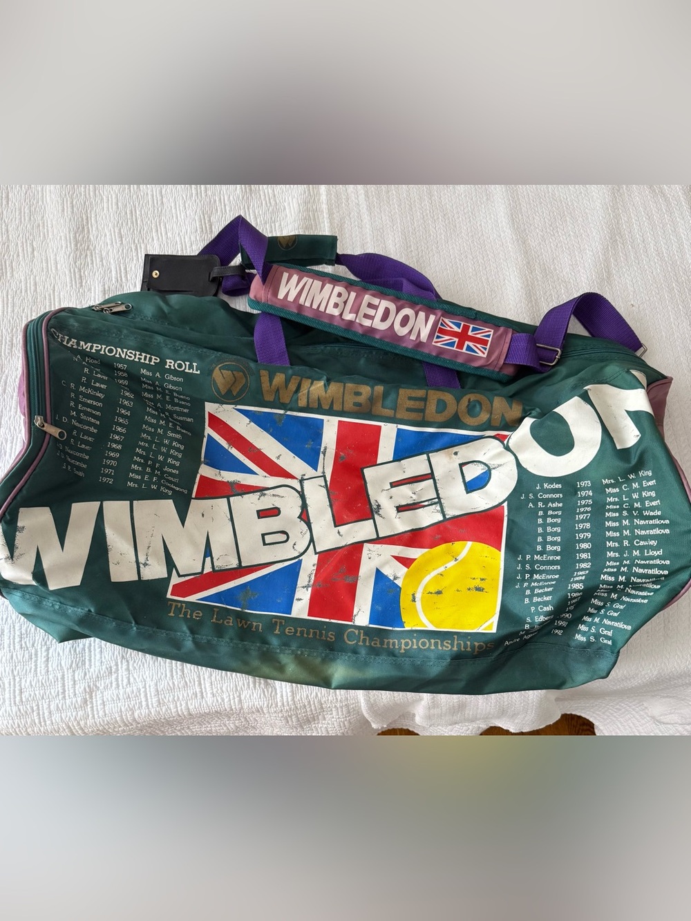 Vintage Wimbledon Duffle Bag 1990s